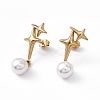 Plastic Imitation Pearl & Star Stud Earrings EJEW-L282-13G-1