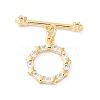 Brass Pave Clear Cubic Zirconia Toggle Clasps KK-P234-87G-4