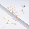 BENECREAT 80Pcs Brass Stud Earring Findings KK-BC0009-38-4