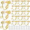 SOFPLATE 36Pcs Brass Screw On Clip-on Earring Findings KK-SP0001-18G-1