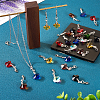 Pandahall 36Pcs 9 Colors Cross Glass Pendant Decoration HJEW-TA0001-08-14