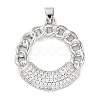 Rack Plating Brass Micro Pave Cubic Zirconia Pendants KK-M021-07P-1