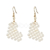 Heart Pearl Beads Dangle Earrings EJEW-JE04562-1