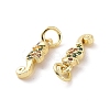 Brass Micro Pave Cubic Zirconia Charms KK-E068-VF114-3