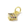 Brass Micro Pave Cubic Zirconia Charms KK-M283-19D-02-2