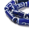 Blue Tibetan Style dZi Beads Strands TDZI-NH0001-B03-01-4