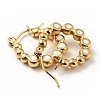 Ion Plating(IP) 304 Stainless Steel Round Beads Wrap Hoop Earrings with Enamel for Women EJEW-G293-16E-G-3