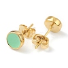 Golden Plated Brass Enamel Stud Earrings EJEW-L234-041B-3