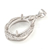 925 Sterling Silver Micro Pave Clear Cubic Zirconia Open Back Bezel Pendant Cabochon Settings STER-B005-30P-2