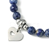 Natural Lapis Lazuli Beaded Bracelets BJEW-JB09886-01-4