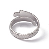 Non-Tarnish 304 Stainless Steel Ring Arowana Fish Wrap Open Cuff Ring for Women RJEW-C045-21P-3