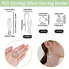 CREATCABIN 3 Pairs 925 Sterling Silver Earring Hooks DIY-CN0002-86-2