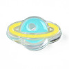 Transparent Acrylic Enamel Beads OACR-N130-022-2