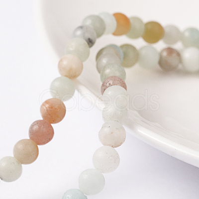 Natural Flower Amazonite Beads Strands G-D608-4mm-1