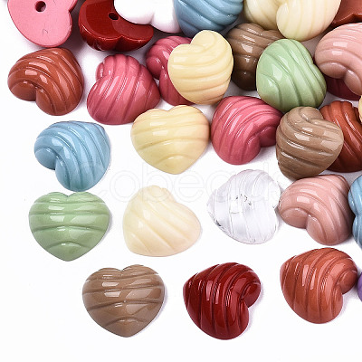 Mixed Opaque & Transparent Resin Beads RESI-T048-09-1