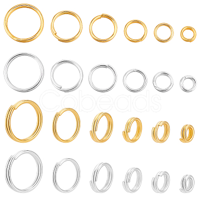 PandaHall Elite 180Pcs 12 Styles Brass Split Rings FIND-PH0020-26-1