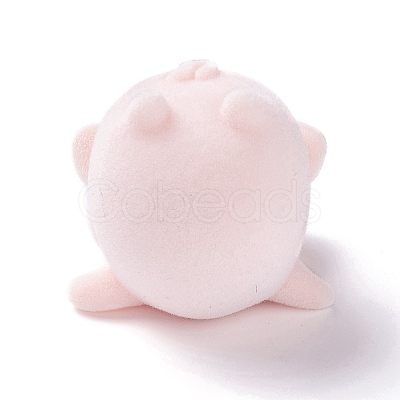 Flocky Resin Miniature Pig Figurines AJEW-Z007-07-1