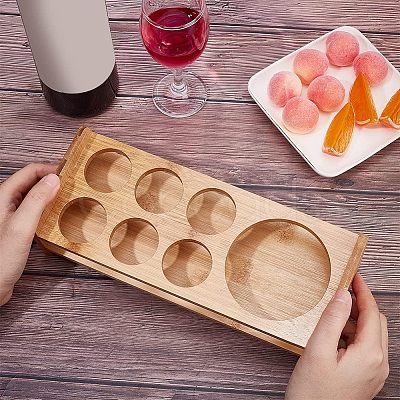 7-Hole Bamboo Glass Holder Display Racks ODIS-WH0025-75-1