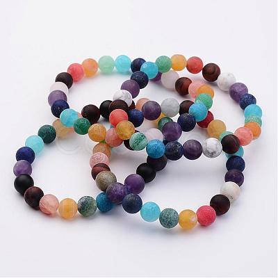 Natural Gemstone Beads Stretch Bracelets BJEW-JB02509-1