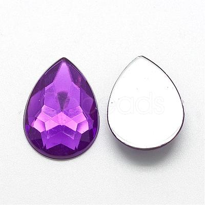 Acrylic Rhinestone Flat Back Cabochons GACR-Q010-18x25-13-1