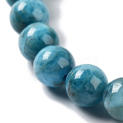 Natural Apatite Round Round Beaded Stretch Bracelets BJEW-G697-01A-1