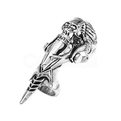 Skull Armour Alloy Full Finger Ring SKUL-PW0002-009AS-1