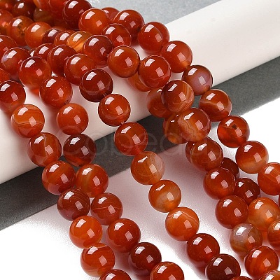 Natural Striped Agate/Banded Agate Beads Strands G-Z060-A01-B05-1