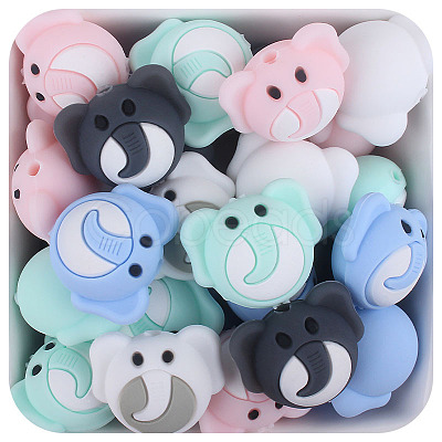 10Pcs 5 Styles Elephant Silicone Beads JX698A-1