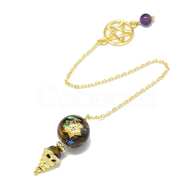 Round Resin Dowsing Pendulum Big Pendants G-C117-01G-1