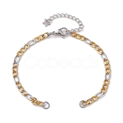 304 Stainless Steel Figaro Chain Bracelet Makings AJEW-JB01284-1