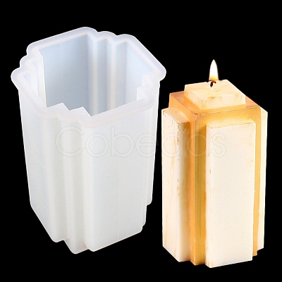 Cuboid Scented Candle Silicone Molds DIY-K047-08-1