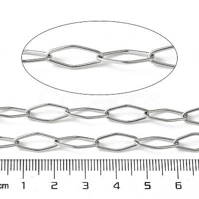 Tarnish Resistant 304 Stainless Steel Rhombus Link Chains CHS-K018-04P-1