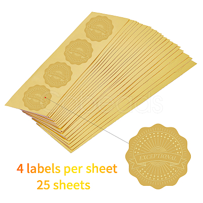 Self Adhesive Gold Foil Embossed Stickers DIY-WH0211-030-1