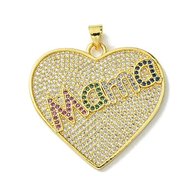 Mother's Day Real 18K Gold Plated Brass Micro Pave Cubic Zirconia Pendant KK-H472-05G-01-1