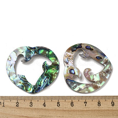 Natural Paua Shell Pendants Geometric Charms SSHEL-N038-01B-1