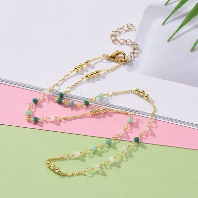 Faceted Glass Beaded Necklaces NJEW-JN03278-04-1