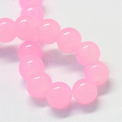 Baking Painted Imitation Jade Glass Round Bead Strands DGLA-Q021-6mm-26-1