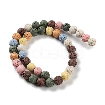 Synthetic Lava Rock Dyed Beads Strands G-H311-08C-07-1