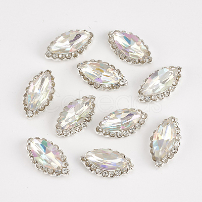 Alloy Rhinestone Cabochons MRMJ-T014-24A-1