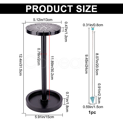 CREATCABIN Wooden Pendulum Display Stand with Tray DIY-CN0002-24-1