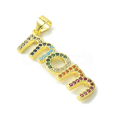 Mother's Day Real 18K Gold Plated Brass Micro Pave Cubic Zirconia Pendants KK-H472-06A-G02-1