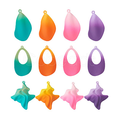 24Pcs 12 Style Spray Painted Iron Pendants IFIN-TA0001-51-1