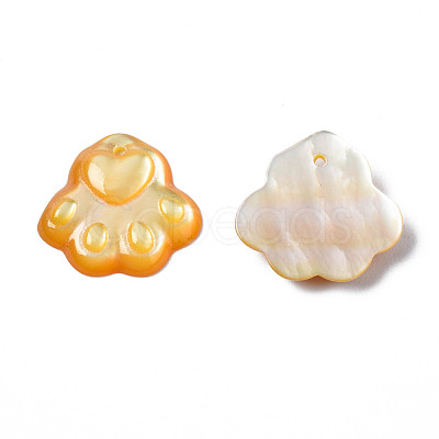 Natural Yellow Shell Charms SSHEL-S258-98B-1