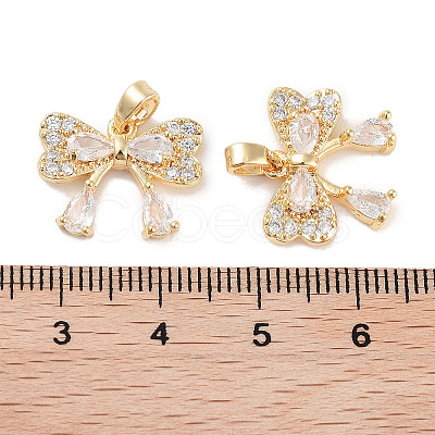 Rack Plating Brass Pave Cubic Zirconia Pendants KK-C051-47G-1