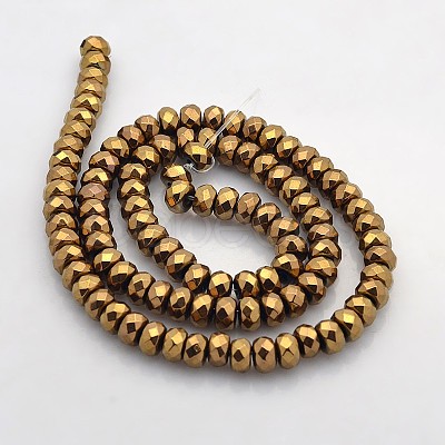 Electroplate Non-magnetic Synthetic Hematite Beads Strands G-J208F-03-1