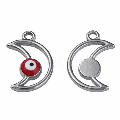 304 Stainless Steel Enamel Pendants STAS-N087-50-01P-1