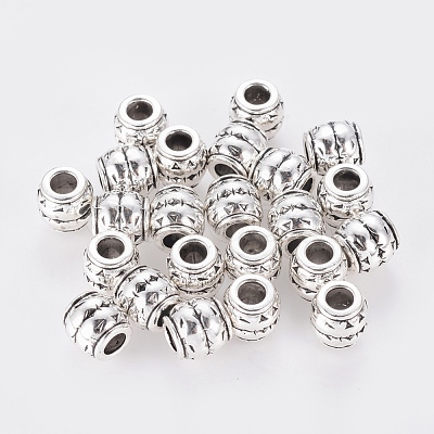 Tibetan Style Alloy Large Hole Barrel Beads LF0929Y-NF-1