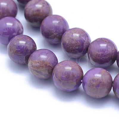 Natural Lepidolite/Purple Mica Stone Beads Strands G-L552H-09C-1