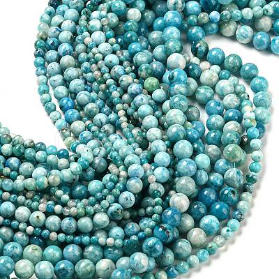 Natural Gemstone Hemimorphite Round Beads Strands G-L145-6mm-01-1