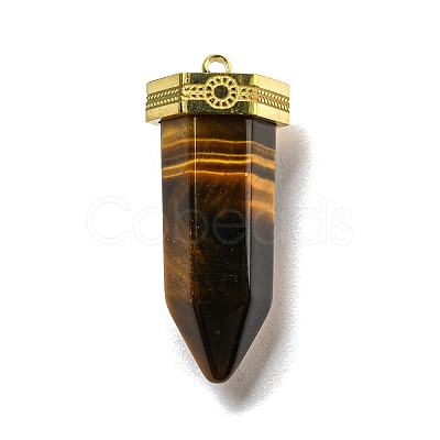 Natural Tiger Eye Pointed Pendants STAS-K273-03G-02-1